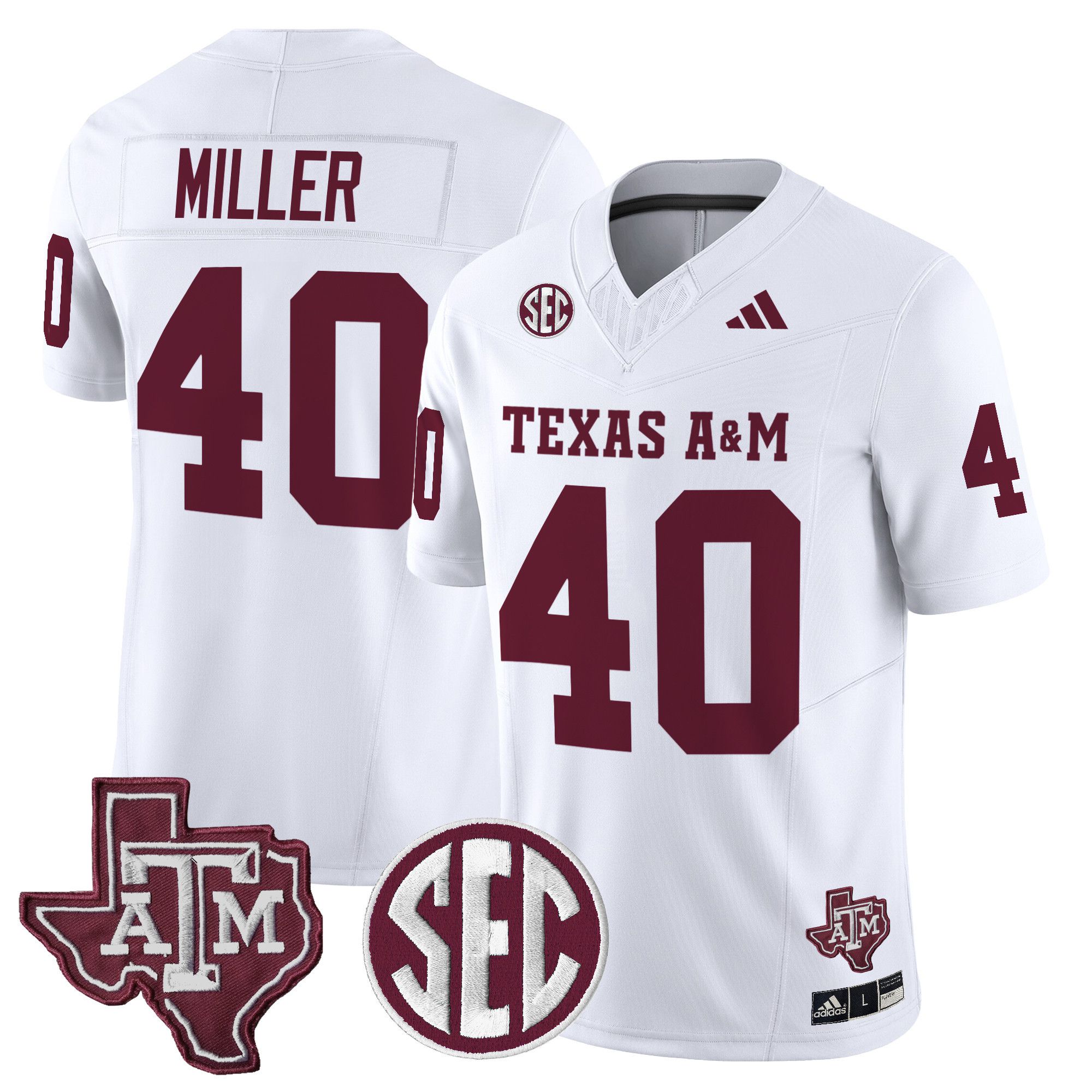 Men Texas A&M Aggies #40 Miller White 2024 Vapor Limited NCAA Jersey->ncaa teams->NCAA Jersey